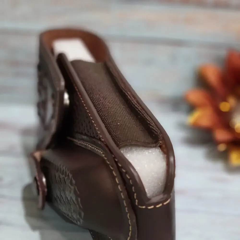 Praying Cowboy Leather Phone Holstor With Knife Sheath With Belt Clip LARGE 7x4